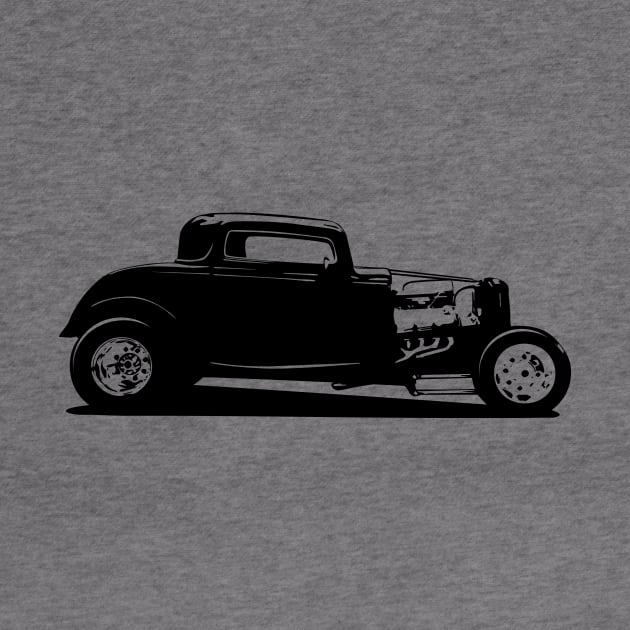 Classic American Thirties Hot Rod Car Silhouette by hobrath